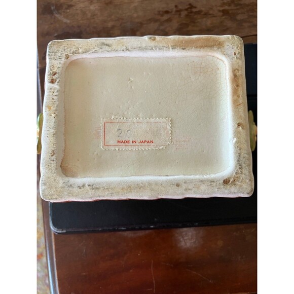 vintage 1970s Storage Ceramic Fruit Basket with Lid RARE Japan - Picture 11 of 12